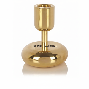 Bougeoir moderne en métal plaqué or, candélabre en aluminium, décoration de fête à domicile - Product Image 1