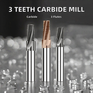 YUFU 3 Teeth Solid Carbide AlTin Coated End Mill Metric CNC Internal <b>Thread</b> Milling <b>Cutter</b> for Steel Stainless Steel ODM OEM - Product Image 2