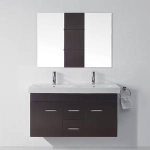 Juego de tocador de baño de lujo, tocador flotante de <span class=keywords><strong>35</strong></span> pulgadas, negro, con lavabo doble moderno - Product Image 4