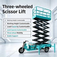 Plateforme de travail élévatrice mobile à ciseaux montée sur tricycle Berui Electric Three Wheel Lifting Machinery SJYC08, capacité 300 kg