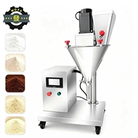 Desktop poeder vulmachine, kleine commerciële kwantitatieve vulmachine voor cacao, melk, bloem, matcha, kokos, fruit sap poeder