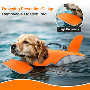 Giubbotto Salvagente Classico Leggero per Cani con Maniglia di Soccorso, Gilet di Sicurezza Estivo in Tessuto di Poliestere Tinta Unita - Product Image 5