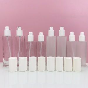 Flacon en verre rond avec bouchon pulvérisateur plat 20ml 60ml 100ml Flacon de parfum transparent mat pour cadeau et lotion - Product Image 3