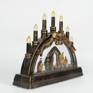 Globe à neige de Noël avec scène de la Nativité, design personnalisé en gros, musique de Noël, LED éclairée, bougie tournante à eau - Product Image 4