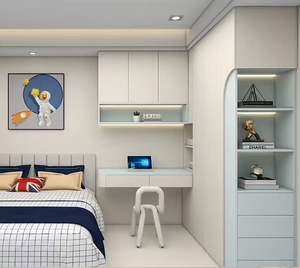 Ensemble de rangement pour <span class=keywords><strong>chambre</strong></span> d'enfant en bois tatami moderne minimaliste, design bleu et blanc, hypoallergénique, extensible, utilisation scolaire, directement de l'usine - Product Image 1