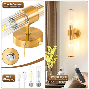 <span class=keywords><strong>Applique</strong></span> Murale <span class=keywords><strong>Sans</strong></span> <span class=keywords><strong>Fil</strong></span> pour Hôtel et Gîte, en Fer Forgé avec Verre Cannelé, USB, OEM ODM, Prix Compétitif Direct Usine - Product Image 3