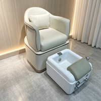 Fauteuil de manucure et pédicure haut de gamme avec bain de pieds, électrique et inclinable, pour extensions de cils, avec massage du dos