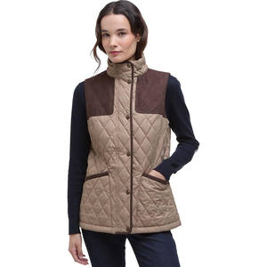Basso MOQ di media lunghezza vestibilità regolare morbida Suedette da spalla grandi tasche ad angolo gilet leggero imbottito trapuntato da donna - Product Image 2