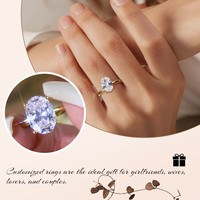 Bague de fiançailles MYF classique en argent sterling 925 plaqué rhodium avec zircon taille princesse, certifiée GRA, style hip-hop pour mariage et soirée