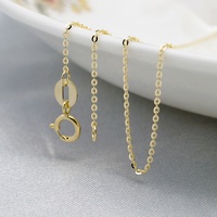 Collier en or 10 carats véritable, chaîne plate, vente en gros de bijoux, best-seller