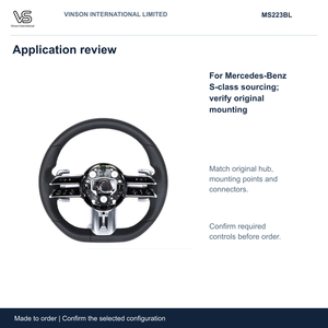 Volant en cuir à 3 branches avec style personnalisé pour Mercedes-Benz Classe S, configuration sélectionnée avec centre ouvert MS223BL - Product Image 4