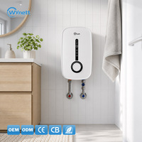 Calentador de Agua Instantáneo T05 de 5.5kW y 220V con Bomba de Presión Integrada, Alto Flujo, Termostático Automático ±1 ℃   98% de Eficiencia IPX4
