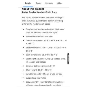 Silla de escritorio giratoria ergonómica Staples - Product Image 2