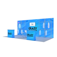 Stand d'exposition personnalisé en aluminium avec éclairage rétroéclairé, installation sans outil, pour vêtements, 10 pieds x 20 pieds