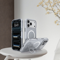 Coque transparente magnétique transparente anti-jaune pour Iphone17 Pro Max étuis de téléphone de support d'origine
