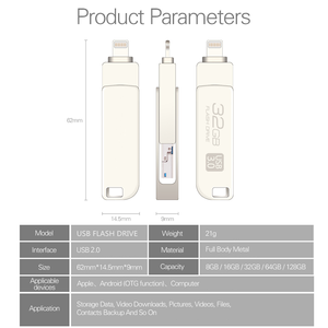 ไดรฟ์ปากกาแบบหมุน OTG,แฟลชไดรฟ์ USB 2.0 3.0สำหรับ <span class=keywords><strong>iPhone</strong></span>/IOS/Android/PC 128GB 64GB 32GB 16GB Pendrive 3 In 1พร้อมโลโก้ออกแบบได้เอง - Product Image 5