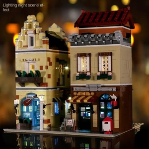 Mork 16008 Set di Costruzioni Caffetteria per Bambini, Giocattolo Educativo Street View <span class=keywords><strong>Lepini</strong></span> con LED Luminosi, Mattoncini Fai-da-Te, Regalo - Product Image 3