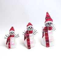 Weihnachtsdekoration Glas-Schneemann LED-Ornamente Beleuchtete Weihnachtsverzierung