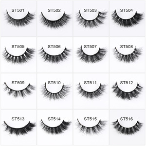 Yiernuo soffici ciglia di seta effetto 3D striscia intera Logo personalizzato <span class=keywords><strong>visone</strong></span> vegano fatto a mano in finto <span class=keywords><strong>visone</strong></span> occhio di gatto 10mm 25mm - Product Image 3