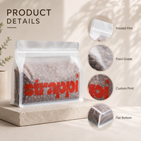 Bolsas de Plástico Personalizadas para Granos de Café, Mate, Esmeriladas, Transparentes, con Fondo Plano, Translúcidas, de 250G, con Válvula y Cierre