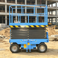 Plateforme élévatrice à ciseaux électrique hydraulique 4-16m sur roues, portable, avec plateforme extensible