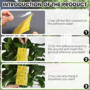 חומר נייר יעיל מאוד צהוב לעוף הדביק לוח דביק עבור הדברה מקורה - Product Image 4
