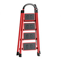 Échelle domestique pliante télescopique en A en fer épaissi, capacité de charge de 150 kg, pour escaliers, super stable, haute altitude