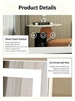 Miroir de maquillage éclairé par LED, miroir de vanité de bureau, miroir HD rotatif intelligent pour chambre à coucher, dortoir et maison