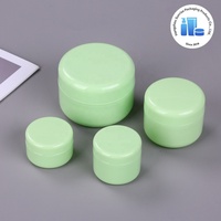 Pot en PP vert en gros, de 10g à 250g, emballage cosmétique vide, conteneur rond en plastique avec couvercle