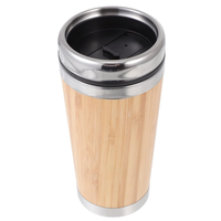 Mug Perjalanan Portabel Grosir untuk Mobil, Cangkang Bambu 30oz, Tumbler Stainless Steel Vakum Berinsulasi Dinding Ganda dengan Pegangan