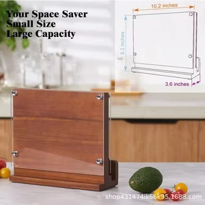 Porte-couteaux magnétique double face en bois simple, support à couteaux de cuisine multifonctionnel, porte-couteaux en bois pratique pour la maison - Product Image 3