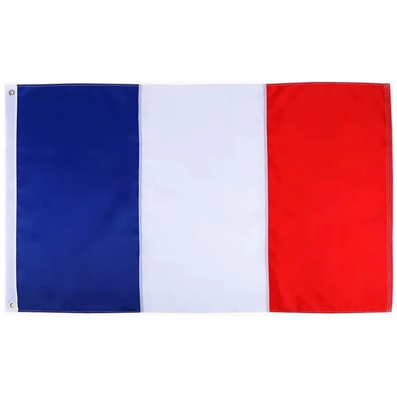 דגל צרפתי עם דגמי פליז עמיד למים ועמיד בפני UV דגל פוליאסטר רקום של צרפת