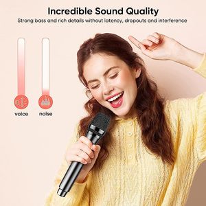 Microfono Karaoke esterno portatile VHF UHF Dynamic micropone Sem Fio palmare Wireless red Mic per cantare chiesa Android TV