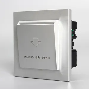 Smart Hotel Gebruik 12V Dc Mifare Kaart Type Energiebesparende Schakelaar Met Cnc Zilver Geborsteld Aluminium Frame