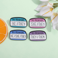 Trans Pride drapeau émail broches personnalisé mon pronom il elle ils eux broches revers Badges Gay bijoux cadeau pour les amis
