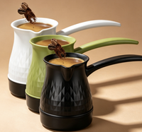 Cafetière électrique portable classique en acier inoxydable, interrupteur à une touche, chauffage uniforme pour un café turc facile