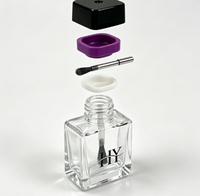 Botellas Cuadradas de Vidrio Transparente para Esmalte de Uñas con Aplicador de Pincel, Frascos Recargables Vacíos para Esmalte de Uñas y Pegamento para Pestañas