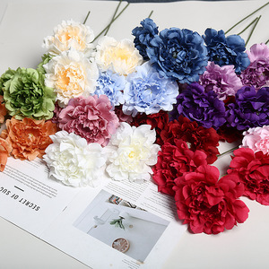 Flores Artificiales de Peonía Lichao, 3 Cabezas, Flor de Seda, Decoración para Bodas y Hogar, Accesorios para Exteriores - Product Image 3
