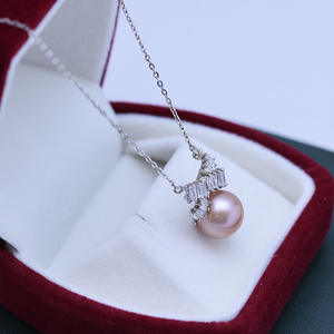 Collar de Plata S925 con Colgante de Perla Blanca de Agua Dulce de 11-12 mm, con Luz Intensa y Pequeños Defectos, Cadena para Clavícula, Joyería Elegante con Incrustaciones - Product Image 2