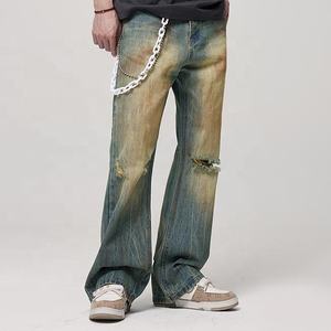 <span class=keywords><strong>Pantalones</strong></span> de algodón para hombre con salida de fábrica, <span class=keywords><strong>pantalones</strong></span> de mezclilla con logotipo personalizado en stock, envío directo para hombre - Product Image 2