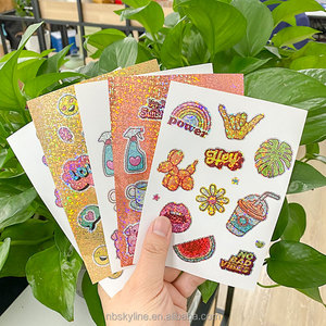 A4กาวกลิตเตอร์สำหรับเด็กแบบมีกาวกันน้ำติดในตัวออกแบบได้ตามต้องการสติกเกอร์สำหรับตัดรอยจูบสติกเกอร์กระดาษสำหรับซัพพลายเออร์ที่วางแผน - Product Image 2