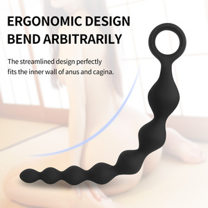 SEXBAY Europese Explosieve Siliconen Anale Plug Kraal Anale Handring Zeven Parel Court <span class=keywords><strong>Sex</strong></span> Plug Man Vrouw Homoseksualiteit - Product Image 5