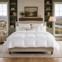 Couette d'hiver épaisse 50% duvet de canard blanc, taille Queen, avec compartiments, en coton anti-duvet, extra chaude, vente en gros
