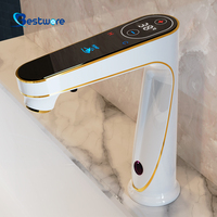 Robinet de lavabo intégré pour hôtel Golden Sensor Touchless automatique avec distributeur de savon