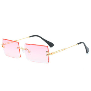 Pequeño cuadrado Rectangular borde sin montura gafas de <span class=keywords><strong>sol</strong></span> de las mujeres de la moda <span class=keywords><strong>al</strong></span> por mayor de UV400 el <span class=keywords><strong>sol</strong></span> gafas Mujer - Product Image 3