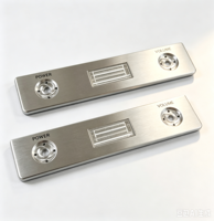 Façade d'amplificateur Hi-Fi en aluminium brossé personnalisée avec trous pour boutons de puissance et de volume, marquage laser, panneau de commande audio