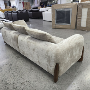 Canapé d'angle en tissu bouclé de luxe moderne style nordique avec pieds en bois pour la maison, l'appartement et l'hôtel - Product Image 4