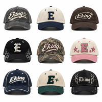 Casquettes de baseball personnalisées avec lettres brodées en 3D, style streetwear Y2K, effet délavé, camouflage, casquettes hip-hop unisexes