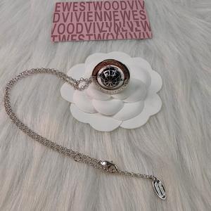 Collier Pendentif Femme Série Galilée, Strass Globe Saturne, Chaîne Bambou, Style Célébrité Internet Empress Dowager - Product Image 4