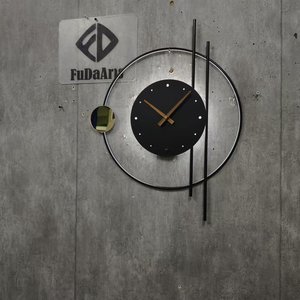 57x45CM avec veilleuse LED métal Art Design silencieux salon bureau horloges murales décor à la maison suspendu montre livraison directe DDP - Product Image 4